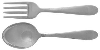 Lunt Early American Plain (Strl,1926,Nomonos) 2 Pc Baby Set (BF, BS)   Sterling,