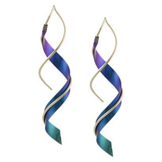 Journee Collection Gold filled Niobium Spiral Earrings   Violet