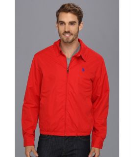 U.S. Polo Assn Micro Golf Jacket w/ Polar Fleece Lining Mens Jacket (Red)