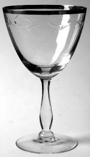 Tiffin Franciscan Simone (Plat. Trim) Water Goblet   Stem #17551         Platinu