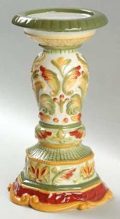 Fitz & Floyd Damask Holiday 8 Candle Pillar, Fine China Dinnerware   Red,Green/