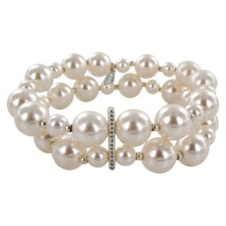 2 Row Pearl Bracelets   Cream (10 mm)