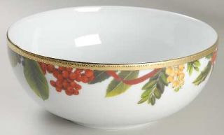 Charter Club Fashion Buffet Gold Holly & Pine 9 Round Vegetable Bowl, Fine Chin
