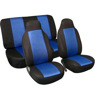 Fh Group Blue Full Set Fabric Auto Seat Covers