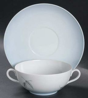 Bing & Grondahl Falling Leaves Flat Cream Soup Bowl & Saucer Set, Fine China Din