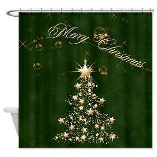  Green Golden Christmas Shower Curtain  Use code FREECART at Checkout