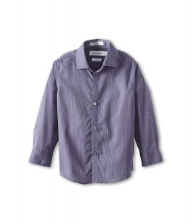 Calvin Klein Kids L/S Illusion Stripe Shirt Boys Long Sleeve Button Up (Purple)