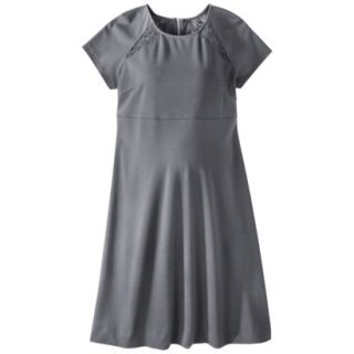 Liz Lange for Target Maternity Short Sleeve Lace Inset Ponte Dress   Gray XL