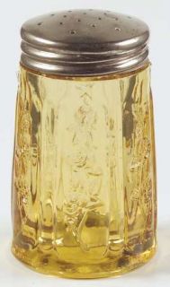 Federal Glass  Sharon Amber Shaker with Metal Lid   Amber,Depression Glass