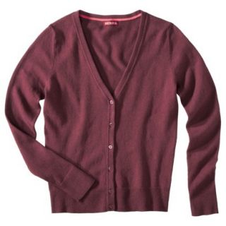 Merona Petites Long Sleeve Deep V Neck Cardigan Sweater   Red XSP