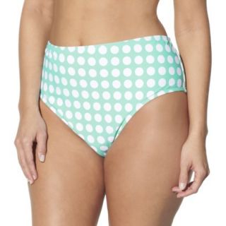Womens Plus Size Bikini Swim Bottom   Mint Green/White 18W