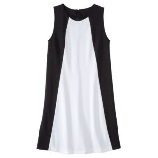 Mossimo Womens Colorblock Shift Dress   Black/Fresh White XL