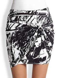 Helmut Lang Meteor Print Mini Skirt   Black