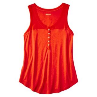 Merona Womens Knit to Woven Tank   Orange Zing   XXL