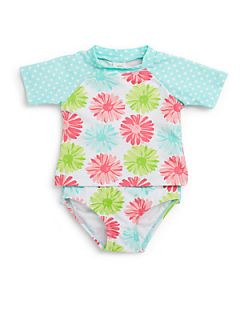 Infants Two Piece Rashguard Swimsuit   Floral