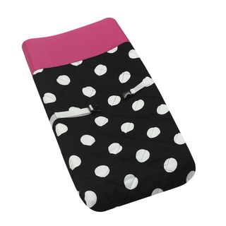 Sweet Jojo Designs Hot Dot Baby Changing Pad Cover (100 percent Cotton Color/Pattern Hot pink black white/polka dot Gender Girl Care instructions Machine washable)