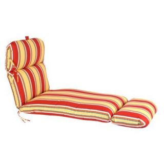 Outdoor Chaise Lounge Cushion   Yellow/Red Stripe