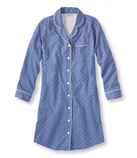 Pima Cotton Flannel Nightshirt, Dot Misses Petite