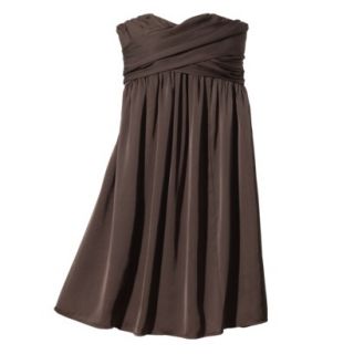 TEVOLIO Womens Plus Size Satin Strapless Dress   Brown   26W