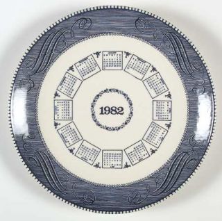 Royal (USA) Currier & Ives Blue 1982 Calendar Plate, Fine China Dinnerware   B