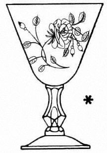 Tiffin Franciscan American Beauty Water Goblet   Stem #17595, Cut