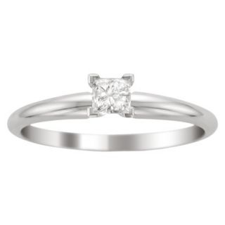 1/3 CT.T.W Princess Cut Diamond Solitaire Prong Set Ring in 14K White Gold (I0J,