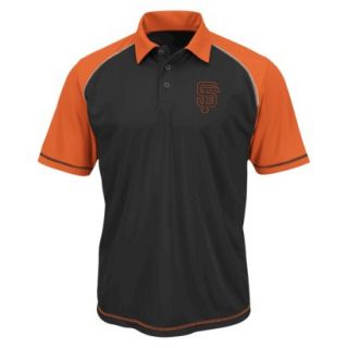 MLB Mens San Francisco Giants Synthetic Polo T Shirt   Black/Orange (XL)