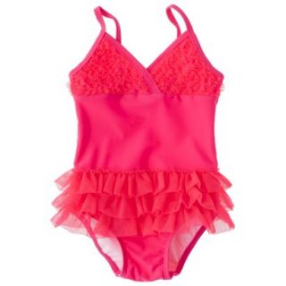 Circo Infant Toddler Girls 1 Piece Tutu Swimsuit   Pink 2T