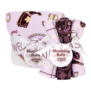 Trend Lab Rodeo Princess Hooded Towel And Wash Cloth 6 piece Set