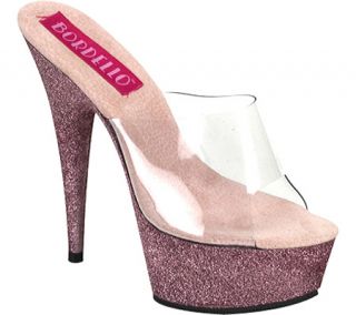 Womens Bordello Vivian 23   Clear/Baby Pink Mini Glitter High Heels