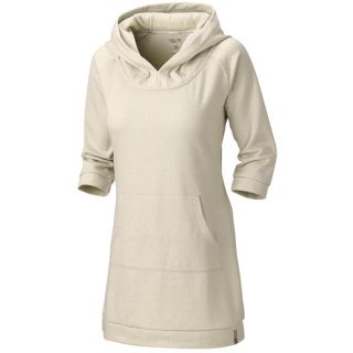 Mountain Hardwear Lampira Tunic Dress   Hooded  3/4 Sleeve (For Women)   SNOW (L )