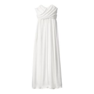 TEVOLIO Womens Satin Strapless Maxi Dress   Off White   10