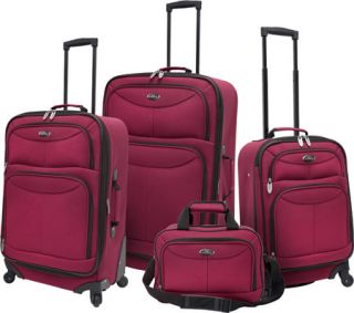 US Traveler 4 Piece Spinner Luggage Set   Maroon Luggage Sets