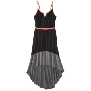 Merona Womens Knit Colorblock High Low Hem Dress   Black/Gray   L