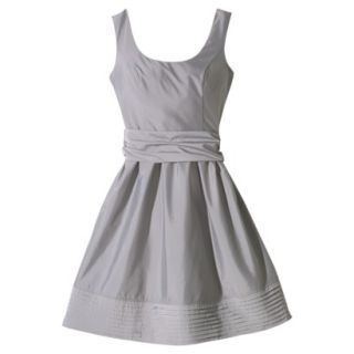 TEVOLIO Womens Taffeta Scoop Neck Dress with Removable Sash   Cement Gray   10