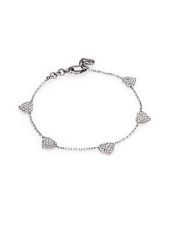 Michael Kors Pave Heart Chain Bracelet/Silvertone   Silver