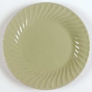 Gibson Designs Oasis Green (Swirl Rim) Dinner Plate, Fine China Dinnerware   Sol