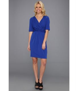 Ivy & Blu Maggy Boutique 3/4 Sleeve Knot Front Dress Womens Dress (Blue)