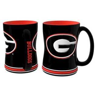 Boelter Brands NCAA 2 Pack Georgia Bulldogs Sculpted Relief Style Coffee Mug  