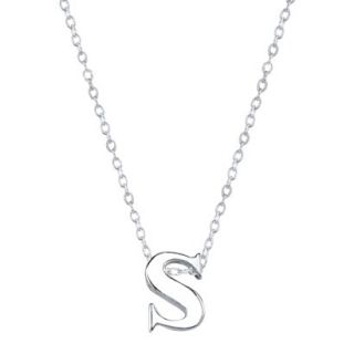 Sterling Silver Pendant Small Letter S   Silver