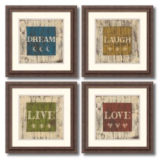J and S Framing LLC Dream Laugh Live and Love Framed Wall Art   Set of 4   16.