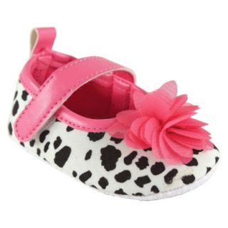 Luvable Friends Infant Girls Spotted Mary Jane Shoe   Black/Pink 12 18 M