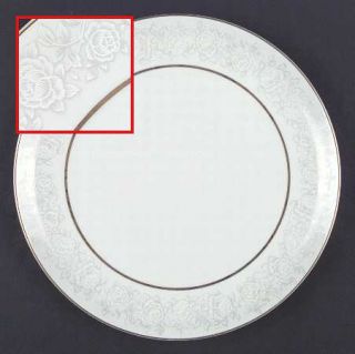 Fine China of Japan Queens Brocade Dinner Plate, Fine China Dinnerware   White &