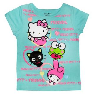 Hello Kitty & Friends Infant Toddler Girls Short Sleeve Tee   Green 4T