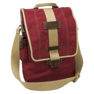 Nuo Tech Canvas Vertical Messenger Style 15.6 Laptop Bag   Red (100065)