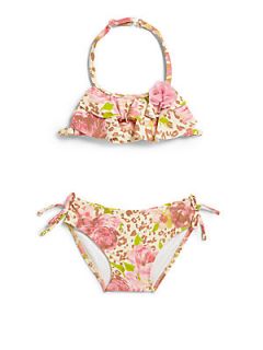 Kate Mack Girls Toddlers On The Wild Side Two Piece Bikini   Pink Floral