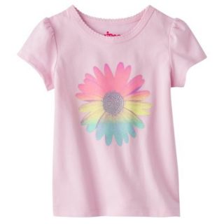Circo Infant Toddler Girls Short Sleeve Rainbow Flower Tee   Light Pink 12 M