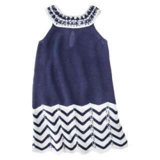Infant Toddler Girls Sleeveless Knit Dress   Navy 18 M