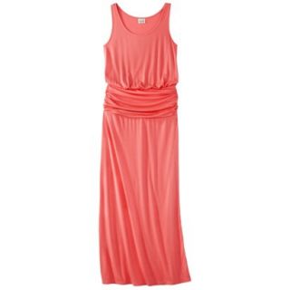 Mossimo Supply Co. Juniors Ruched Maxi Dress   Coral M(7 9)