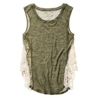 Mossimo Supply Co. Juniors Side Crochet Tank   Olive XL